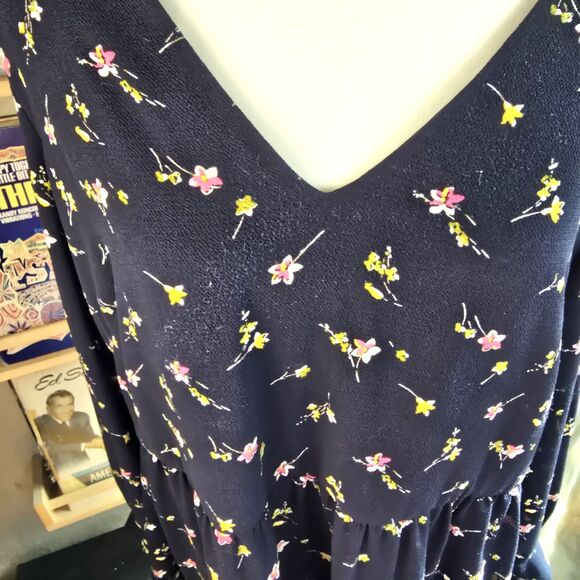 Lauren Ralph Lauren Dress Womens 16 Floral Long Sleeve Tiered Boho Midi - Picture 6 of 10